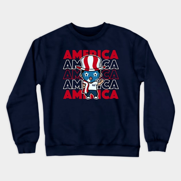 US Soccer Fan // Kawaii Cute American Soccer Supporter Crewneck Sweatshirt by SLAG_Creative